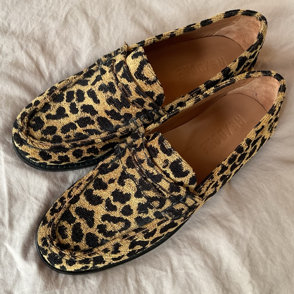Re / Done LEOPARD Animal PRINT LOAFERS Leather Sole 40 (US Size 9.5 to 10) - Picture 5 of 9